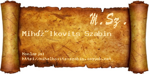 Mihálkovits Szabin névjegykártya